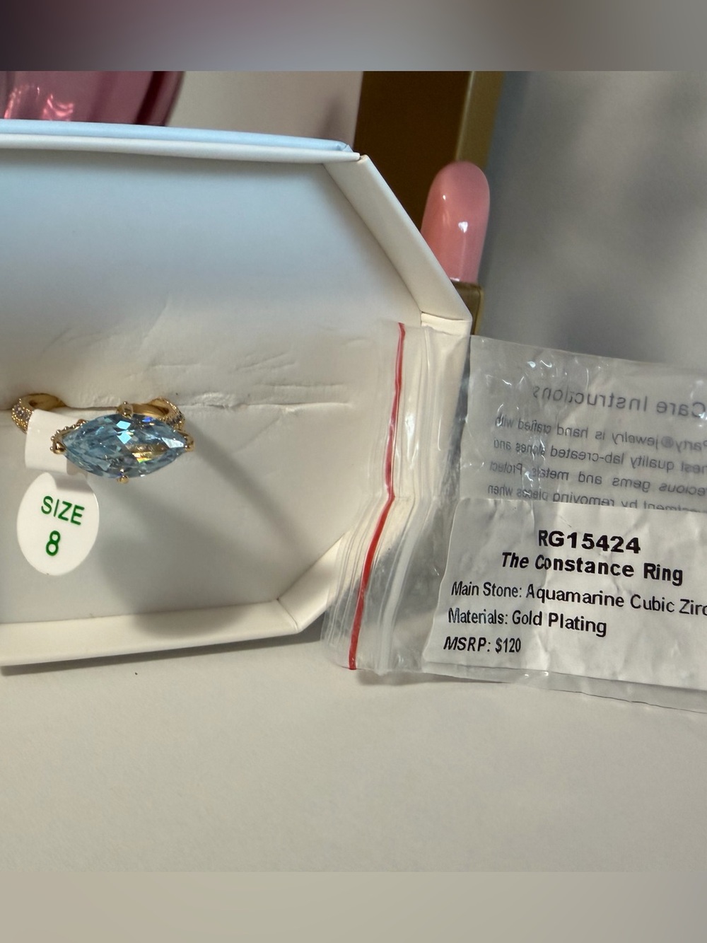 Gold Ring with Marq- Size 8